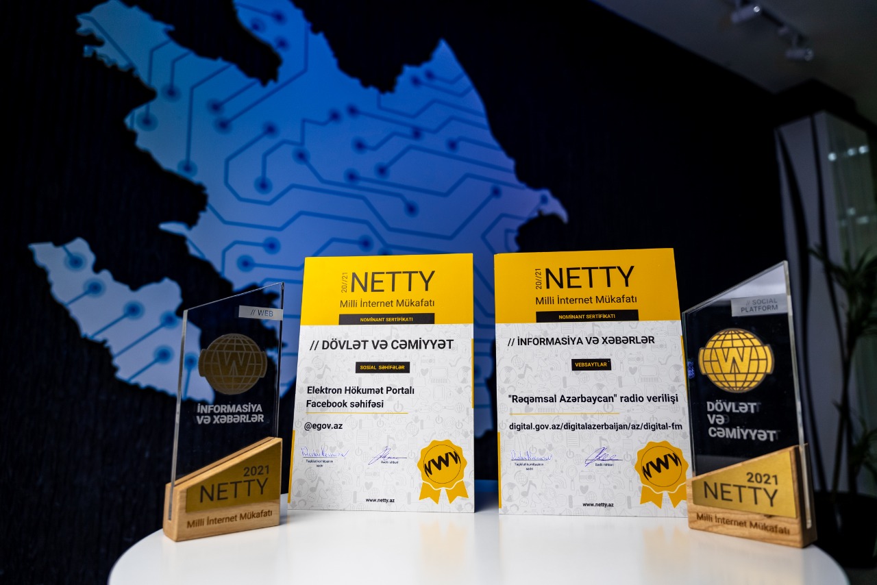 EHİM “NETTY 2021” Milli İnternet Mükafatının iki nominasiyası üzrə qalib olub